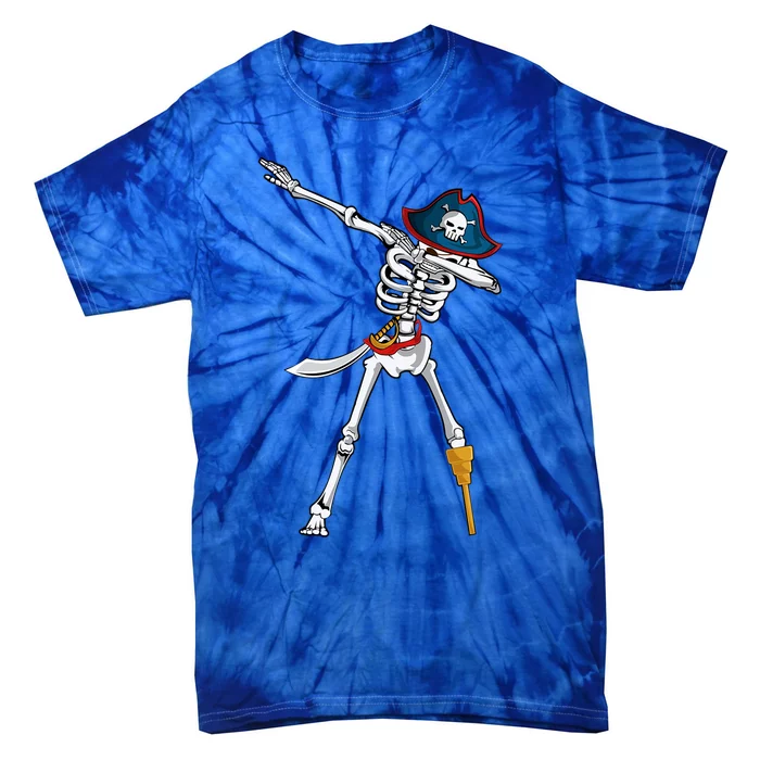 Dabbing Pirate Skeleton Funny Halloween Dab Meaningful Gift Tie-Dye T-Shirt