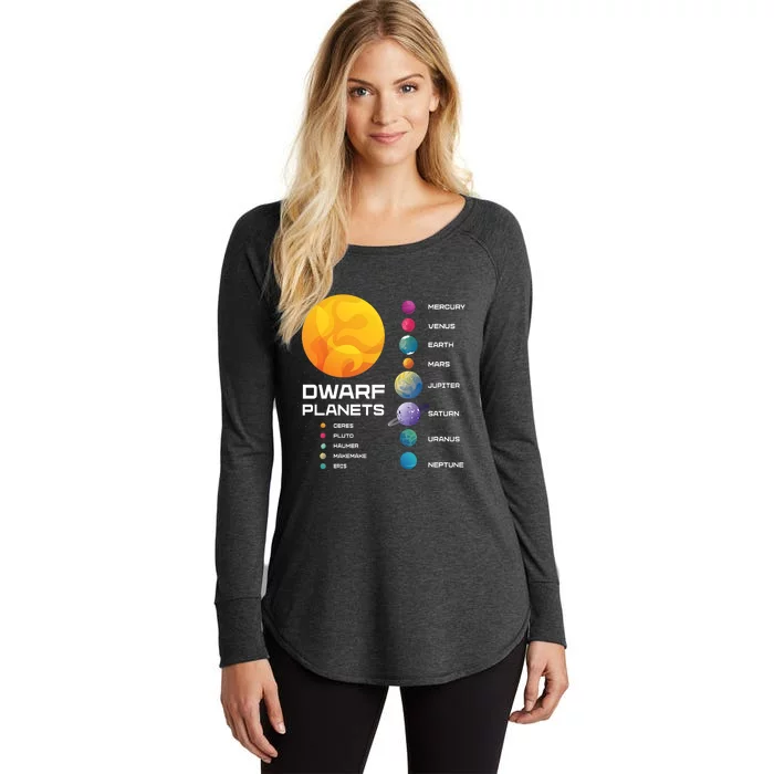 Dwarf Planets Space Astronaut Galaxy Mars Earth Venus Mercury Jupiter Women's Perfect Tri Tunic Long Sleeve Shirt