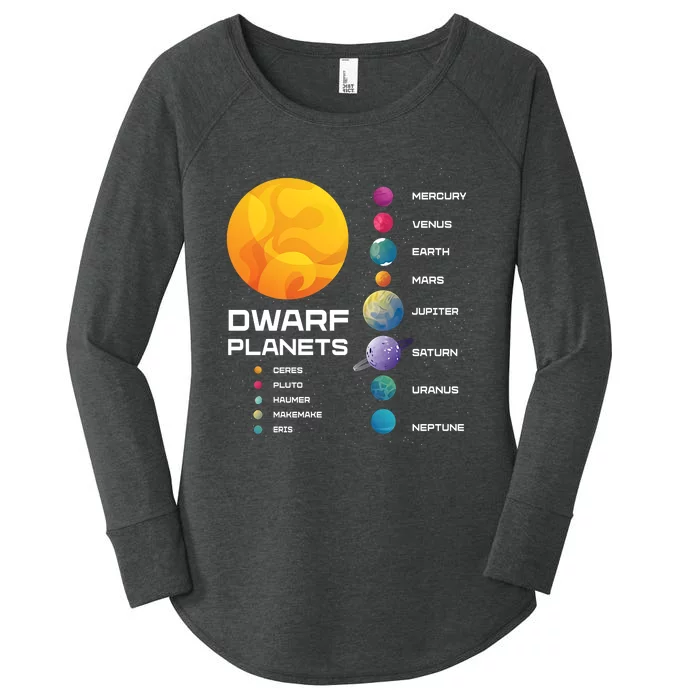 Dwarf Planets Space Astronaut Galaxy Mars Earth Venus Mercury Jupiter Women's Perfect Tri Tunic Long Sleeve Shirt