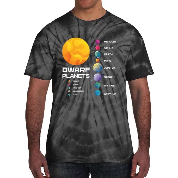 Dwarf Planets Space Astronaut Galaxy Mars Earth Venus Mercury Jupiter Tie-Dye T-Shirt