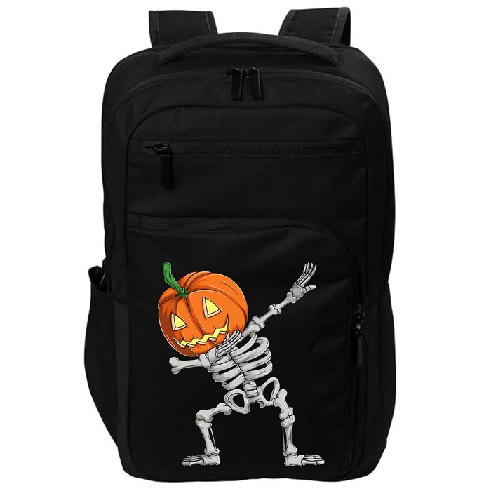 Dabbing Pumpkin Skeleton Halloween Meaningful Gift Dab Dance Skull Gift Impact Tech Backpack