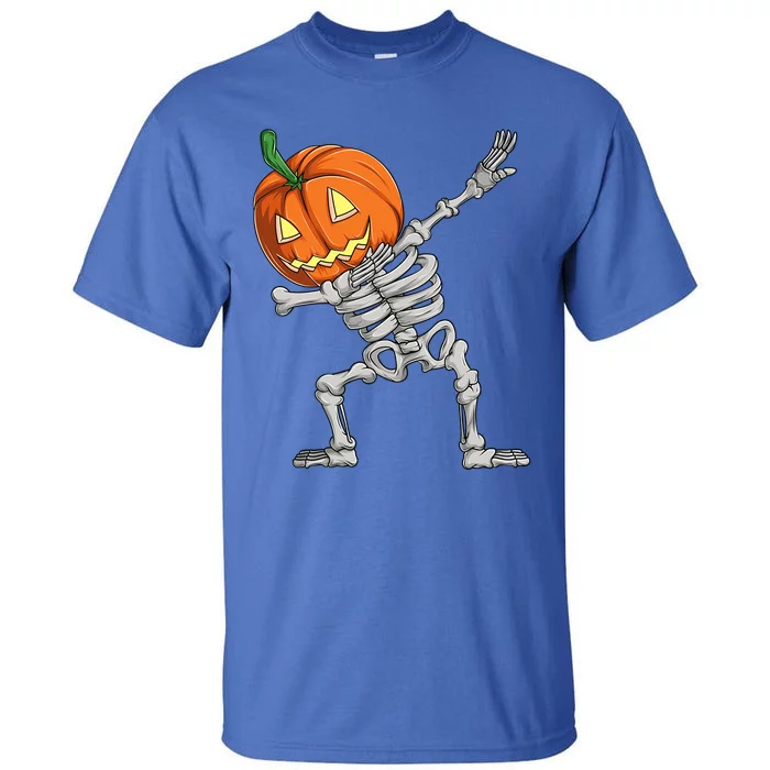 Dabbing Pumpkin Skeleton Halloween Meaningful Gift Dab Dance Skull Gift Tall T-Shirt