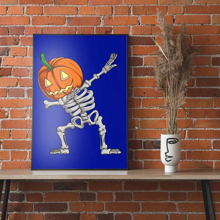 Dabbing Pumpkin Skeleton Halloween Meaningful Gift Dab Dance Skull Gift Poster