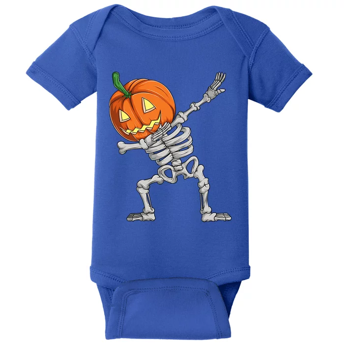 Dabbing Pumpkin Skeleton Halloween Meaningful Gift Dab Dance Skull Gift Baby Bodysuit