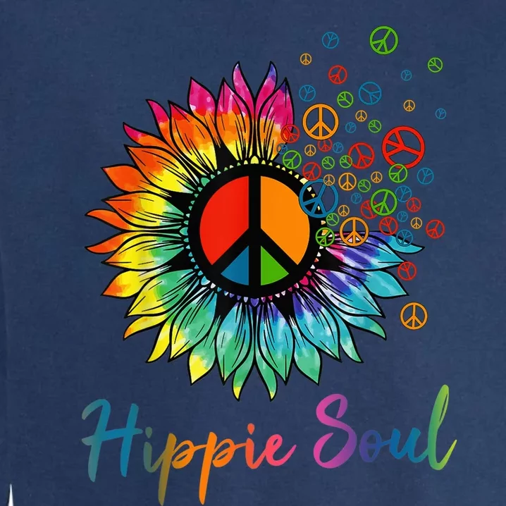 Daisy Peace Sign Hippie Soul Retro Hippie Flower Lovers Garment-Dyed Sweatshirt