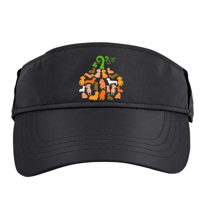 Dachshund Pumpkin Shape Plaid Leopard Dog Autumn Halloween Adult Drive Performance Visor