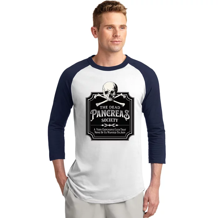 Dead Pancreas Society Type One Diabetes T1D Awareness Skull Baseball Sleeve Shirt