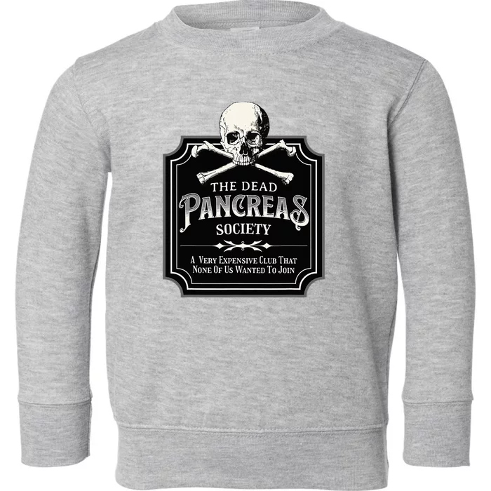 Dead Pancreas Society Type One Diabetes T1D Awareness Skull Toddler Sweatshirt