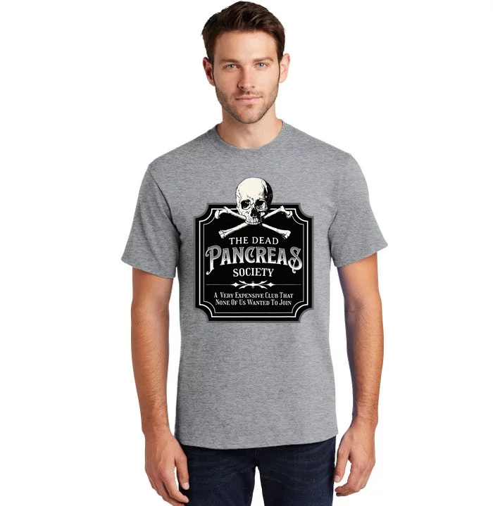 Dead Pancreas Society Type One Diabetes T1d Awareness Skull Tall T-Shirt