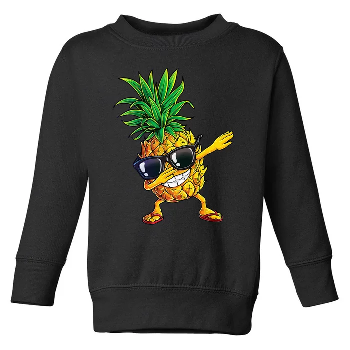 Dabbing Pineapple Sunglasses Aloha Beaches Hawaii Hawaiian Toddler Sweatshirt