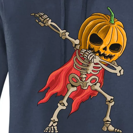 Dabbing Pumpkin Skeleton Costume Dab Halloween Costume Day Gift Women's Pullover Hoodie