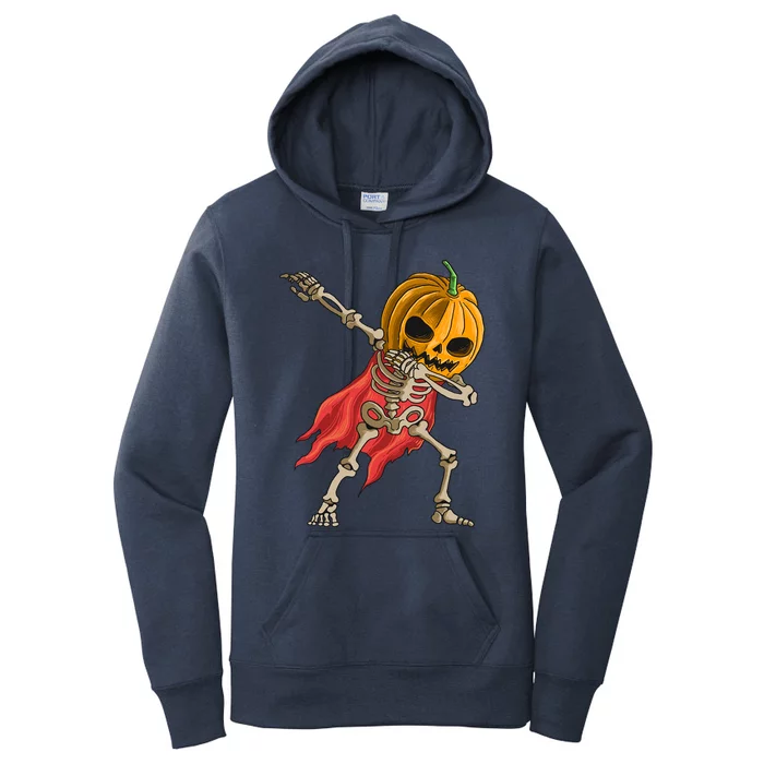 Dabbing Pumpkin Skeleton Costume Dab Halloween Costume Day Gift Women's Pullover Hoodie