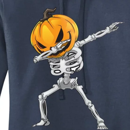 Dabbing Pumpkin Skeleton Gift Women's Pullover Hoodie