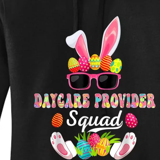 Daycare Provider Squad Costume Bunny Sunglasses Easter Eggs Women's Pullover Hoodie