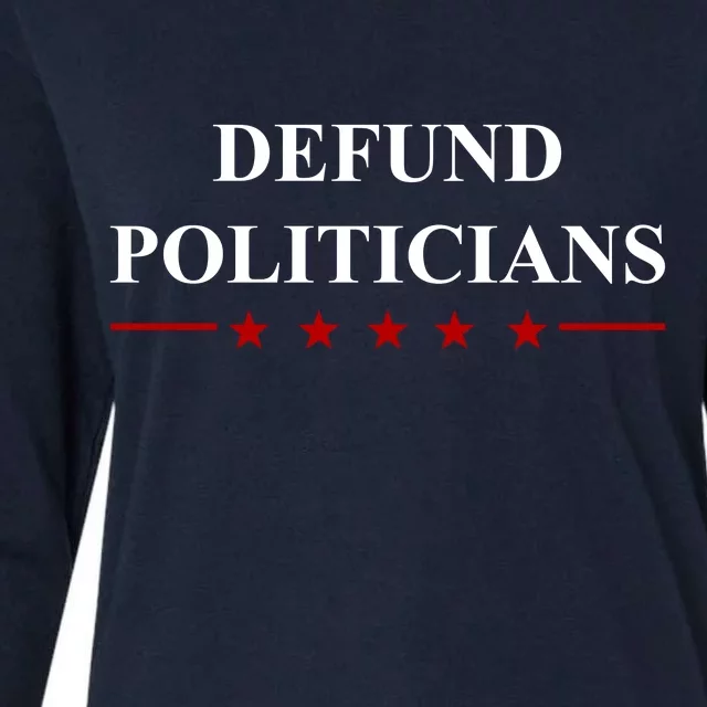 Defund Politicians Simple Logo Womens Cotton Relaxed Long Sleeve T-Shirt