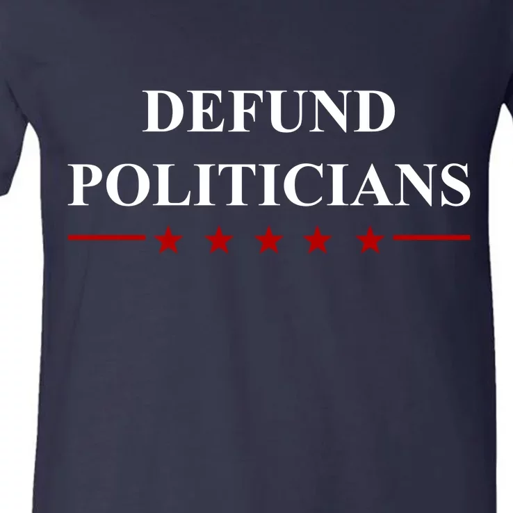 Defund Politicians Simple Logo V-Neck T-Shirt