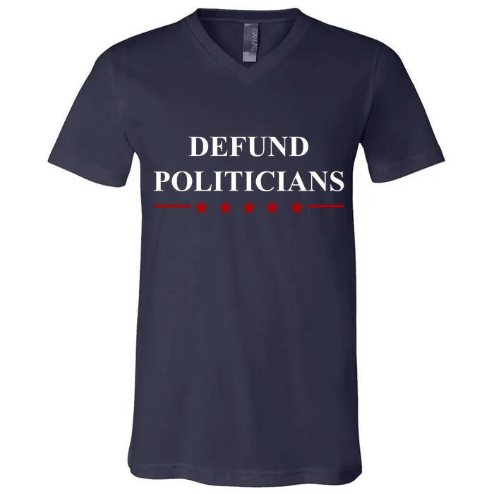 Defund Politicians Simple Logo V-Neck T-Shirt