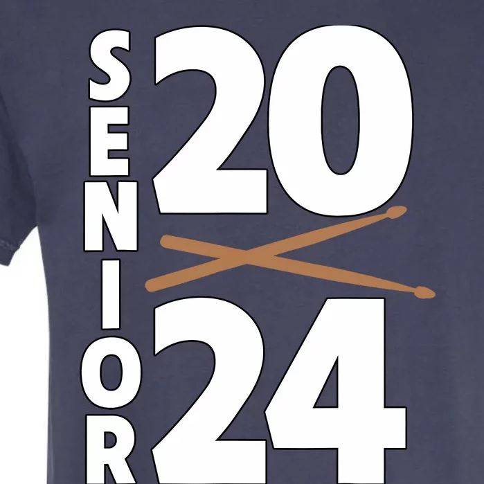 Drum Player Senior Class Of 2024 Marching Band Student Garment-Dyed Heavyweight T-Shirt