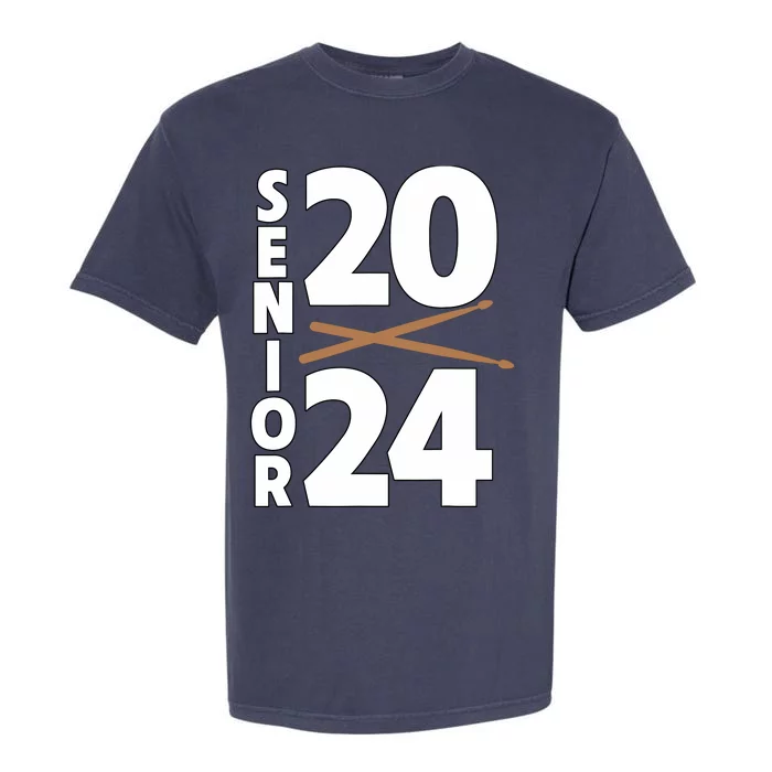 Drum Player Senior Class Of 2024 Marching Band Student Garment-Dyed Heavyweight T-Shirt