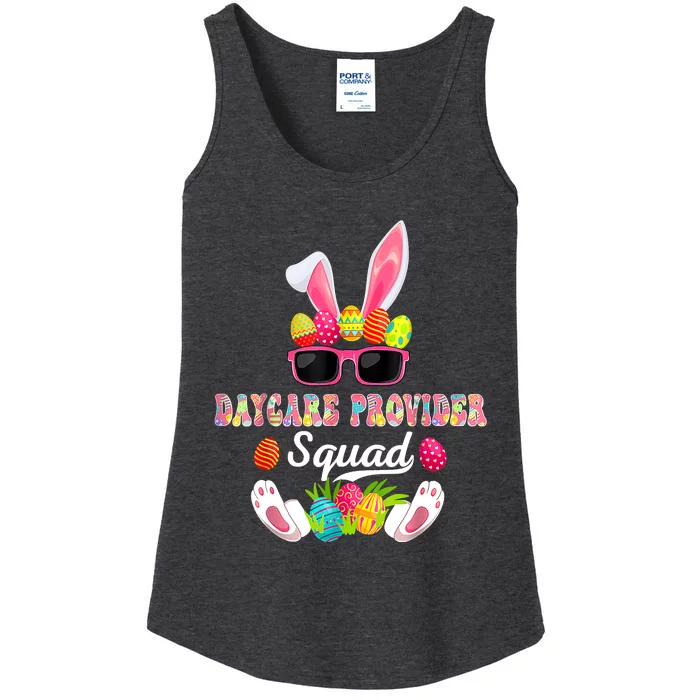 Daycare Provider Squad Costume Bunny Sunglasses Easter Eggs Ladies Essential Tank