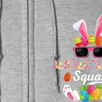 Daycare Provider Squad Costume Bunny Sunglasses Easter Eggs Full Zip Hoodie