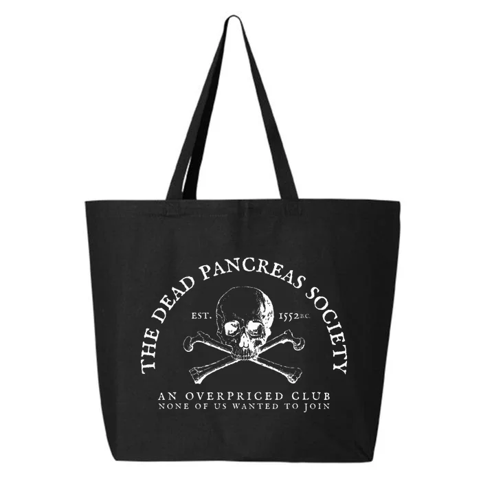 Dead Pancreas Society Type One Diabetes T1D Awareness Skull 25L Jumbo Tote