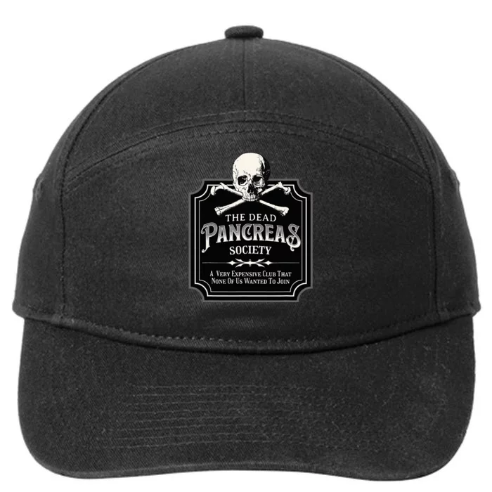 Dead Pancreas Society Type One Diabetes T1D Awareness Skull 7-Panel Snapback Hat