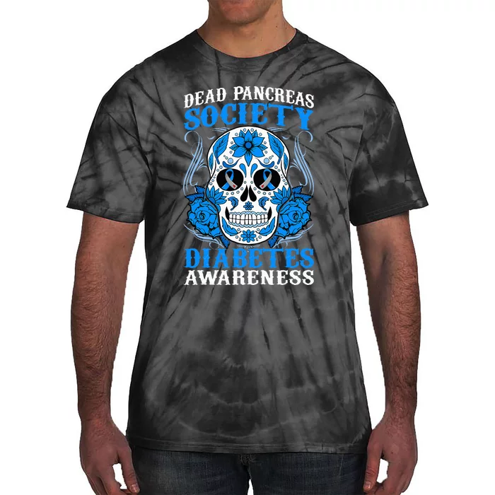 Dead Pancreas Society Type 1 Diabetes Awareness Sugar Skull Tie-Dye T-Shirt