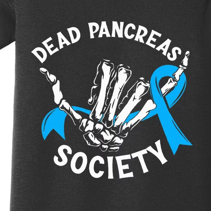 Dead Pancreas Society Diabetes Awareness Skeleton Hand Baby Bodysuit