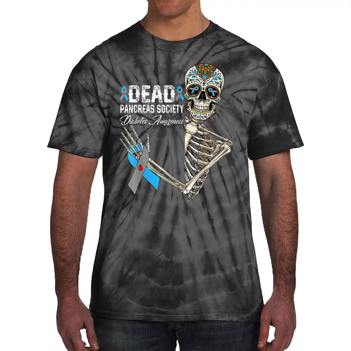 Dead Pancreas Society Diabetes Awareness Day Sugar Skeleton Tie-Dye T-Shirt