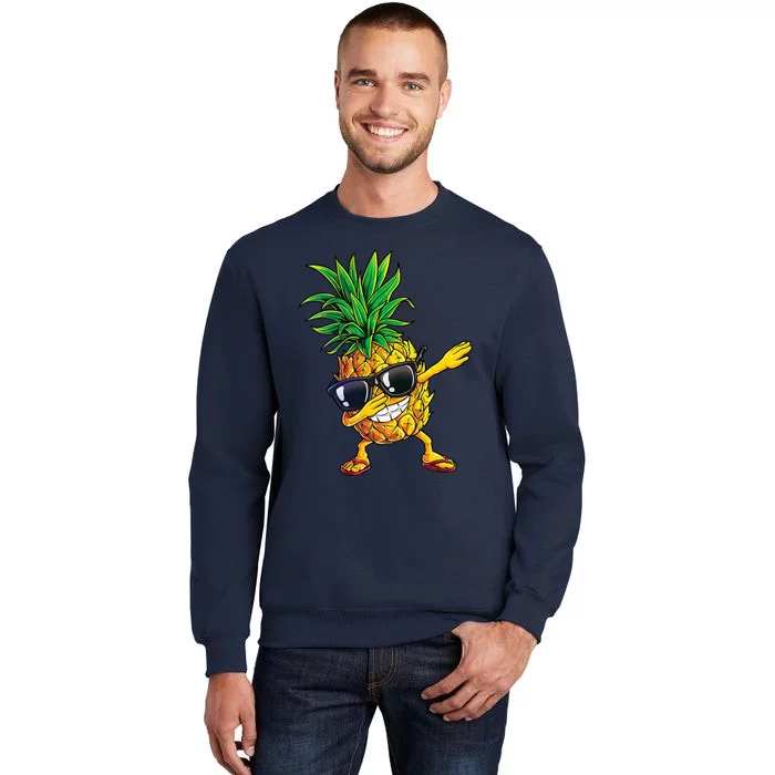 Dabbing Pineapple Sunglasses Aloha Beaches Hawaii Hawaiian Tall Sweatshirt