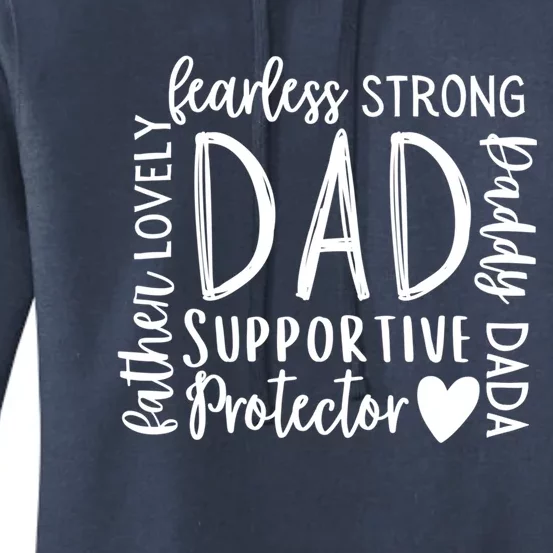 Dad Protector Strong Fearless Funny FatherS Day Gift Father Gift Women's Pullover Hoodie