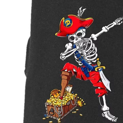 Dabbing Pirate Skeleton Dab Kids Halloween Costume Gift Doggie 3-End Fleece Hoodie