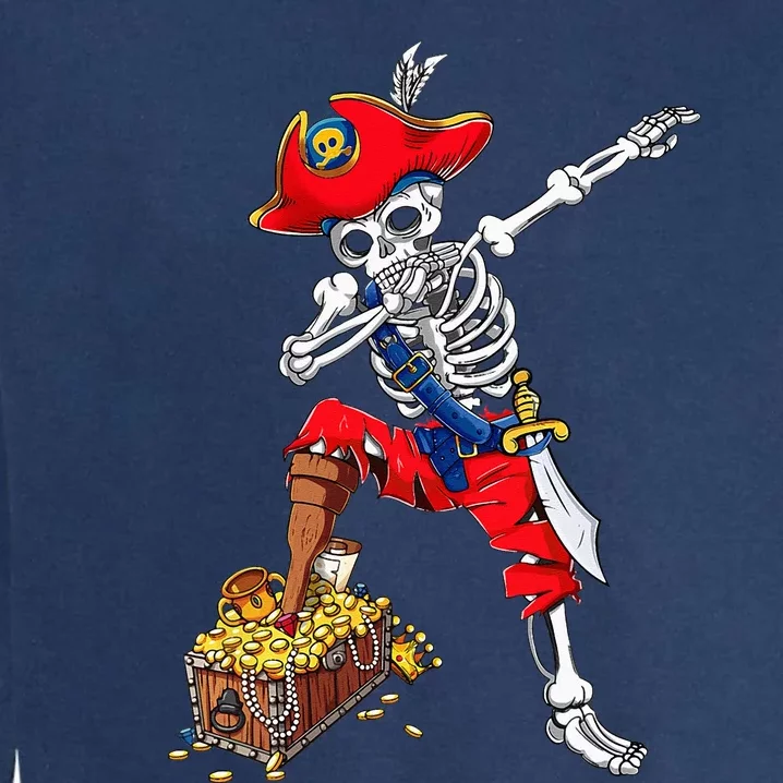 Dabbing Pirate Skeleton Dab Kids Halloween Costume Gift Garment-Dyed Sweatshirt