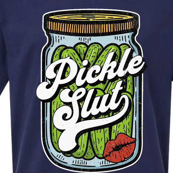 Dill Pickle Slut Funny Rude Humor Pickle Lover Jar Retro Sueded Cloud Jersey T-Shirt