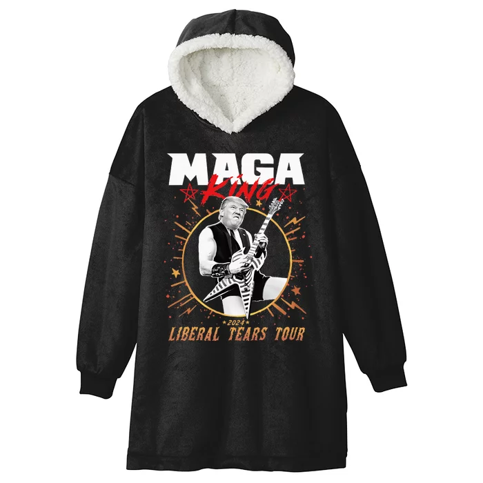 Donkey Pox Song Trump Playing Guitar Solo For Liberal Tears Hooded Wearable Blanket