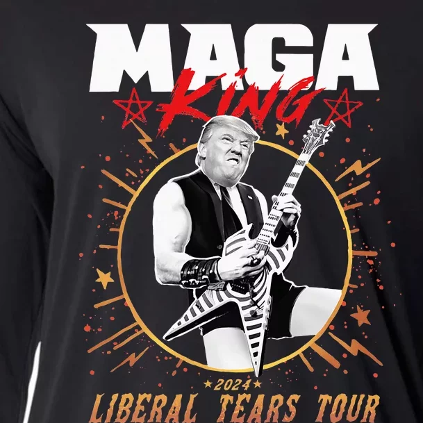 Donkey Pox Song Trump Playing Guitar Solo For Liberal Tears Cooling Performance Long Sleeve Crew