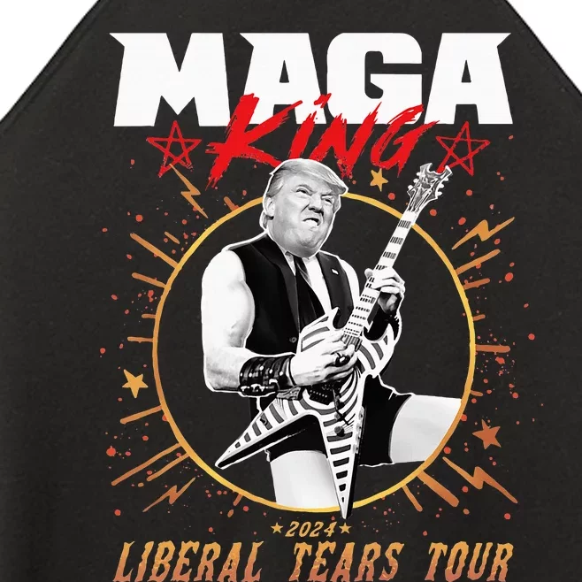 Donkey Pox Song Trump Playing Guitar Solo For Liberal Tears Women’s Perfect Tri Rocker Tank