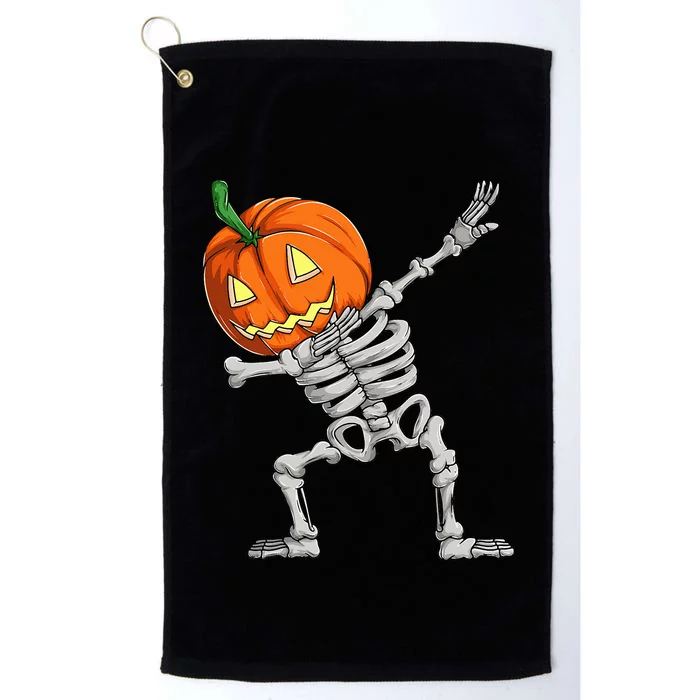 Dabbing Pumpkin Skeleton Halloween Dab Dance Skull Platinum Collection Golf Towel