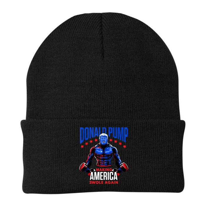 Donald Pump Swole America Gift Trump Weight Lifting Gym Fitness Knit Cap Winter Beanie