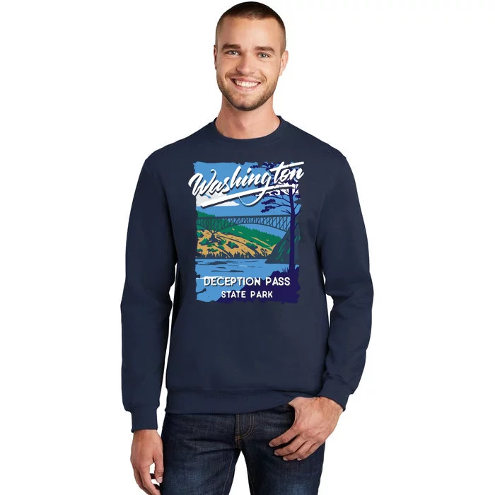 Deception Pass State Park Washington Evergreen State Camping Tall Sweatshirt