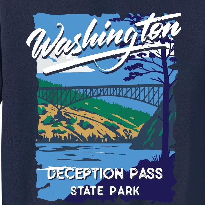 Deception Pass State Park Washington Evergreen State Camping Tall Sweatshirt