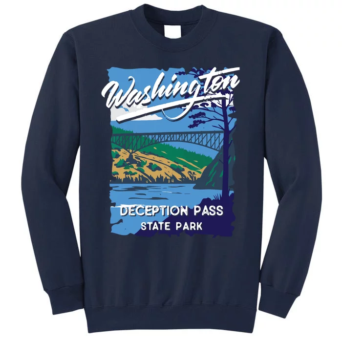 Deception Pass State Park Washington Evergreen State Camping Tall Sweatshirt