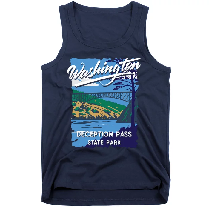 Deception Pass State Park Washington Evergreen State Camping Tank Top