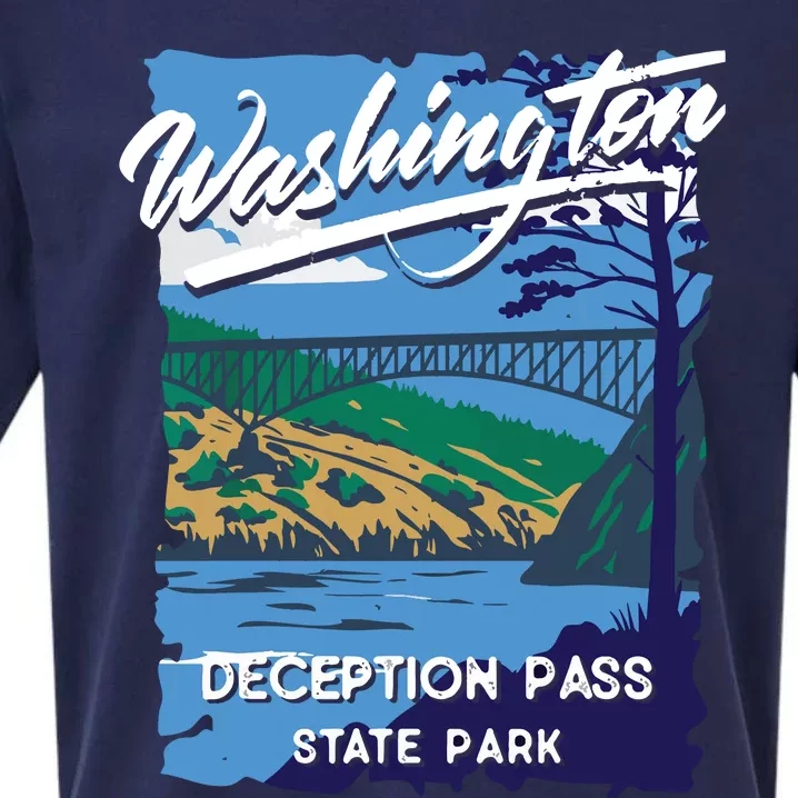 Deception Pass State Park Washington Evergreen State Camping Sueded Cloud Jersey T-Shirt