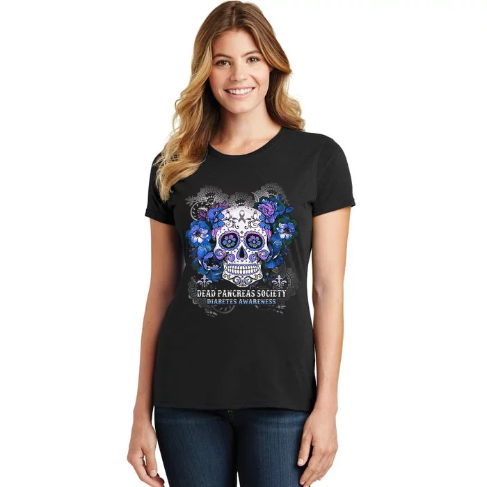 Dead Pancreas Society Sugar Skull Diabetes Awareness Month Women's T-Shirt