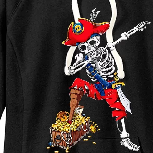 Dabbing Pirate Skeleton Dab Kids Halloween Costume Gift Women's Fleece Hoodie