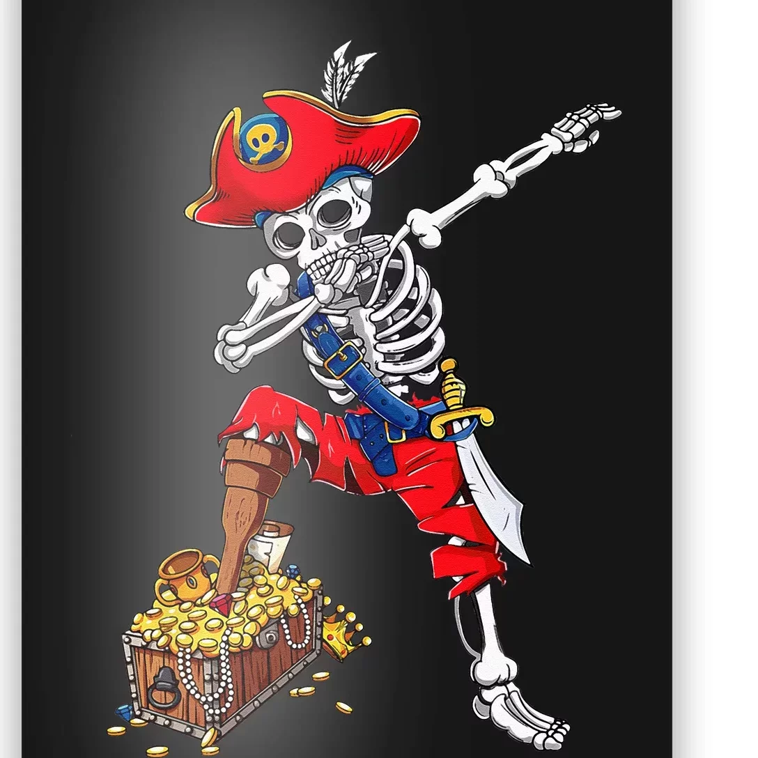 Dabbing Pirate Skeleton Dab Kids Halloween Costume Gift Poster