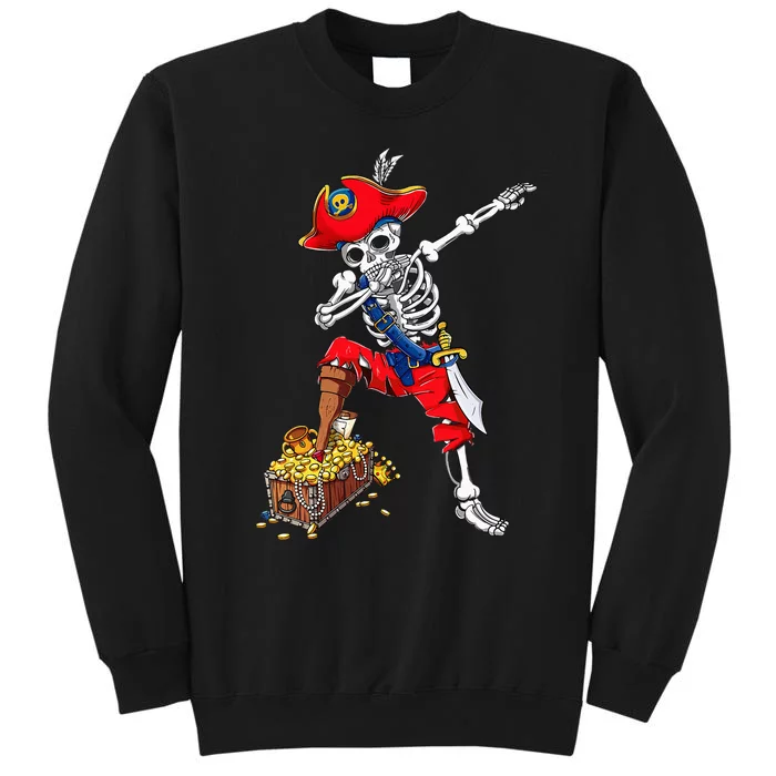 Dabbing Pirate Skeleton Dab Kids Halloween Costume Gift Tall Sweatshirt