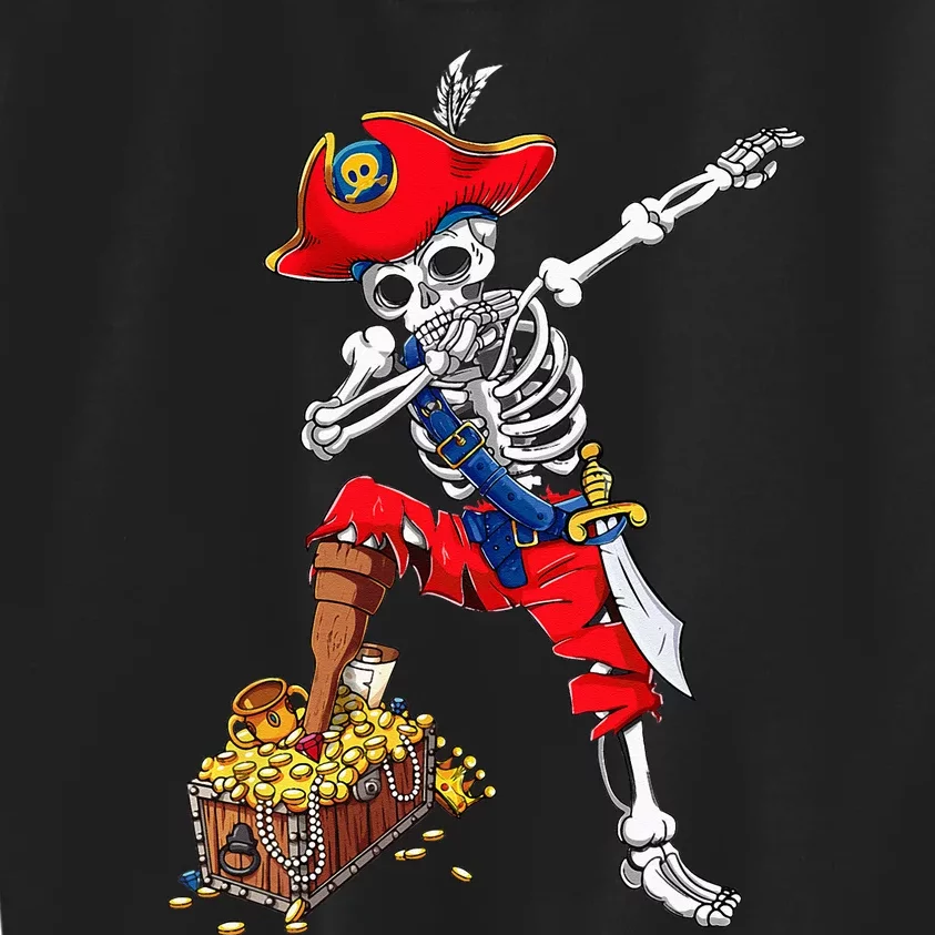 Dabbing Pirate Skeleton Dab Kids Halloween Costume Gift Kids Sweatshirt